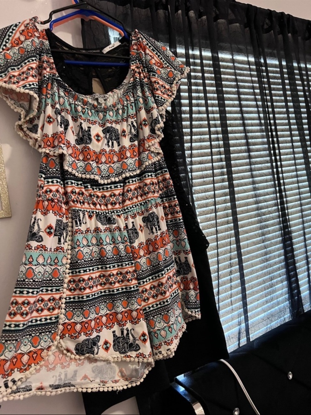 J for Justify women’s' Boho Elephant Print Romper - Orange, Mint, Black